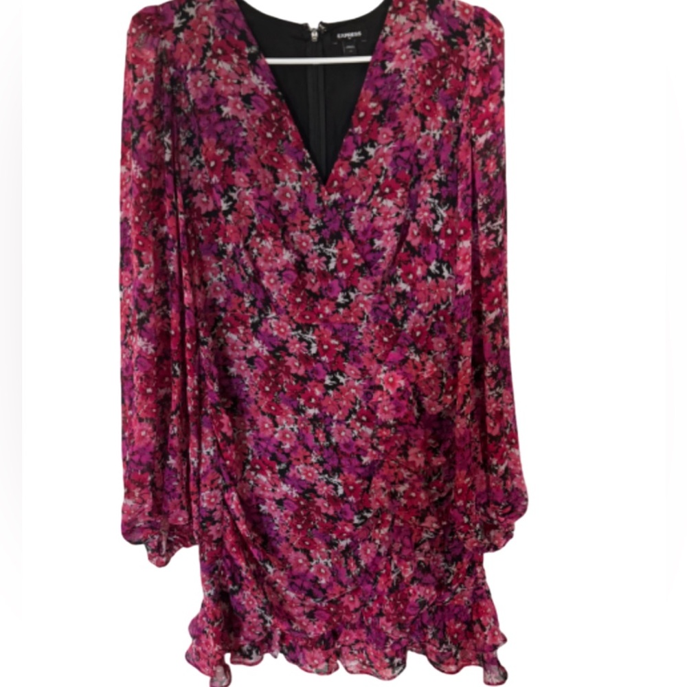 Floral ruffle express dress